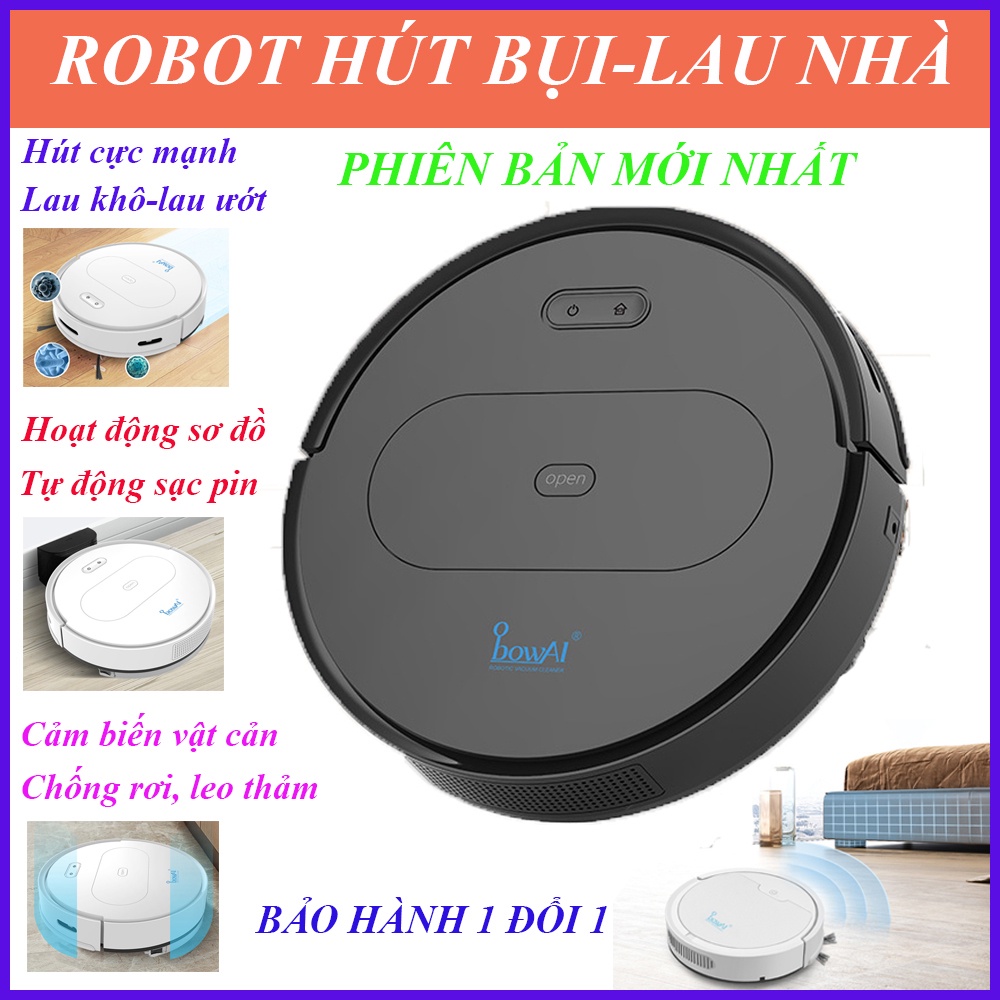 Máy Hút Bụi, Robot Lau Nhà Hút Bụi OB11, Lực Hút Cực Mạnh, Cảm Biến Thông Minh, Chống Rơi, Chạy Sơ Đồ, Lau Khô Lau Uớt