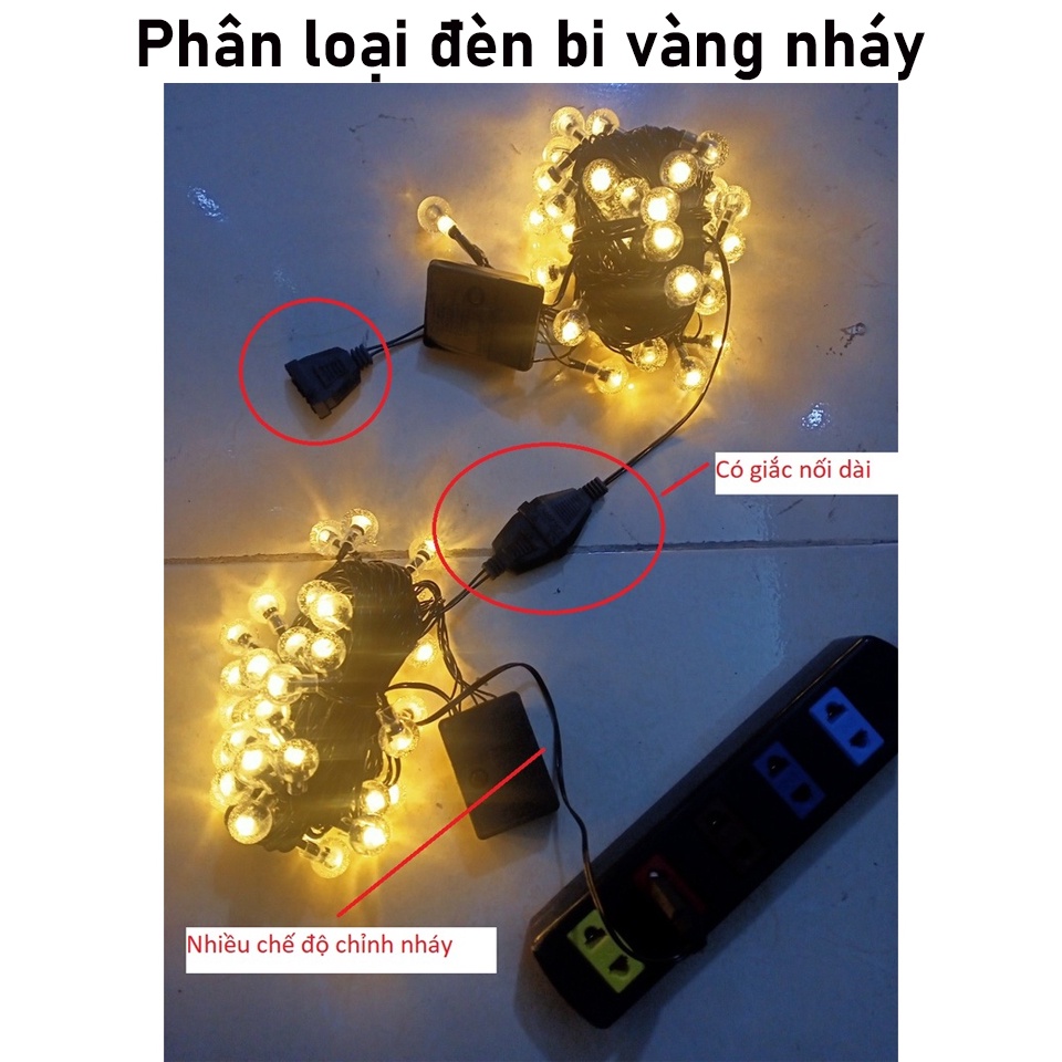 Đèn nháy trang trí tết, cây quất, đào, phòng ngủ, decor ngoài trời cắm điện Pin bóng bi tròn hoặc đom đóm GD175 GD177