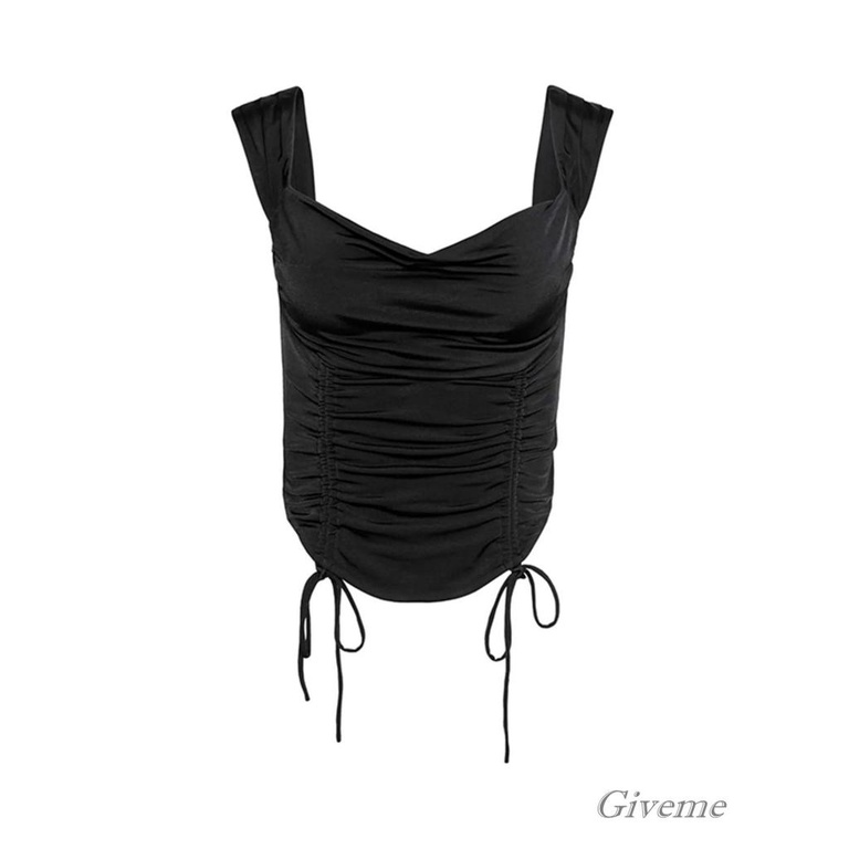 Áo Thun Không Tay Cổ Vuông Màu Sắc Đơn Giản Cho Nữ