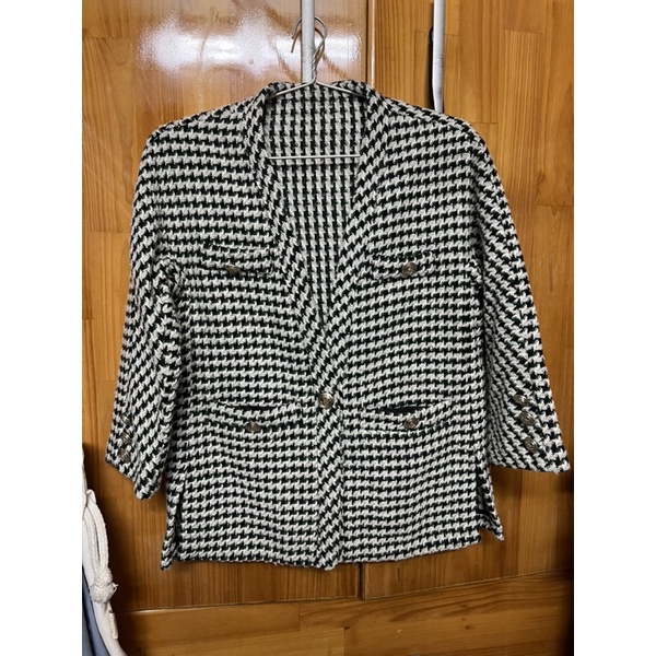 Áo cardigan len giả tweed