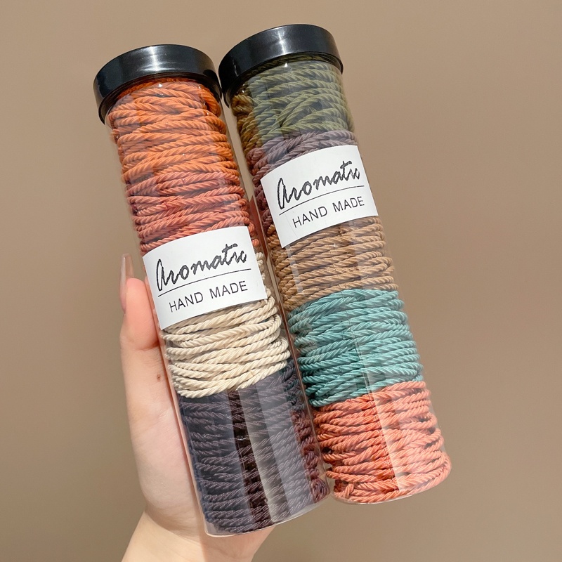 Set 100 Dây Buộc Tóc Cao Su Co Giãn Kiểu Dáng Đơn Giản Mới