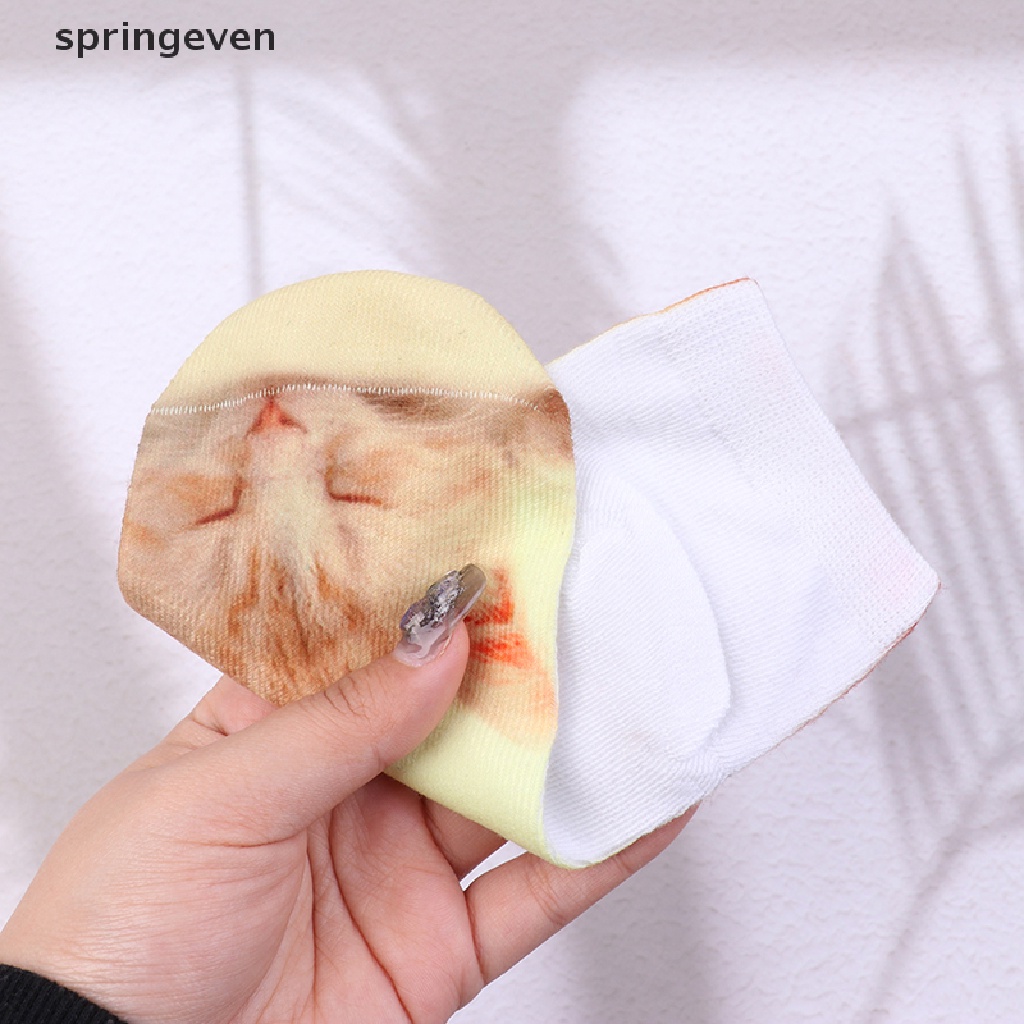 1 Đôi Tất Cổ Trung In Hình Mèo 3D Dễ Thương Cho Bé