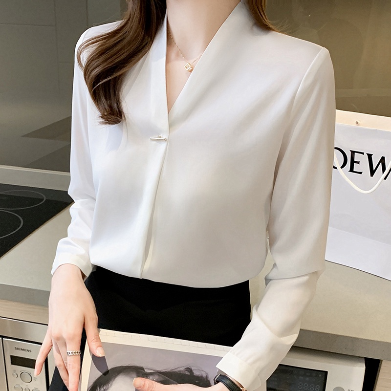 Áo Sơ Mi Đồng Phục Nhân Viên Phục Vụ Chuyên Nghiệp Tay Dài Thời Trang Cao Cấp Cho Nữ