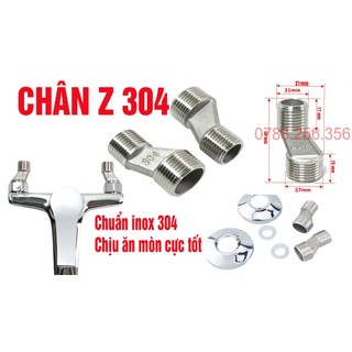 Bộ 2 chân quỳ chữ Z Inox SUS 304 lắp đặt cho củ sen nóng lạnh, COmbo 2 chân z inox 304 xịn đẹp, cho bộ sen nóng lạnh