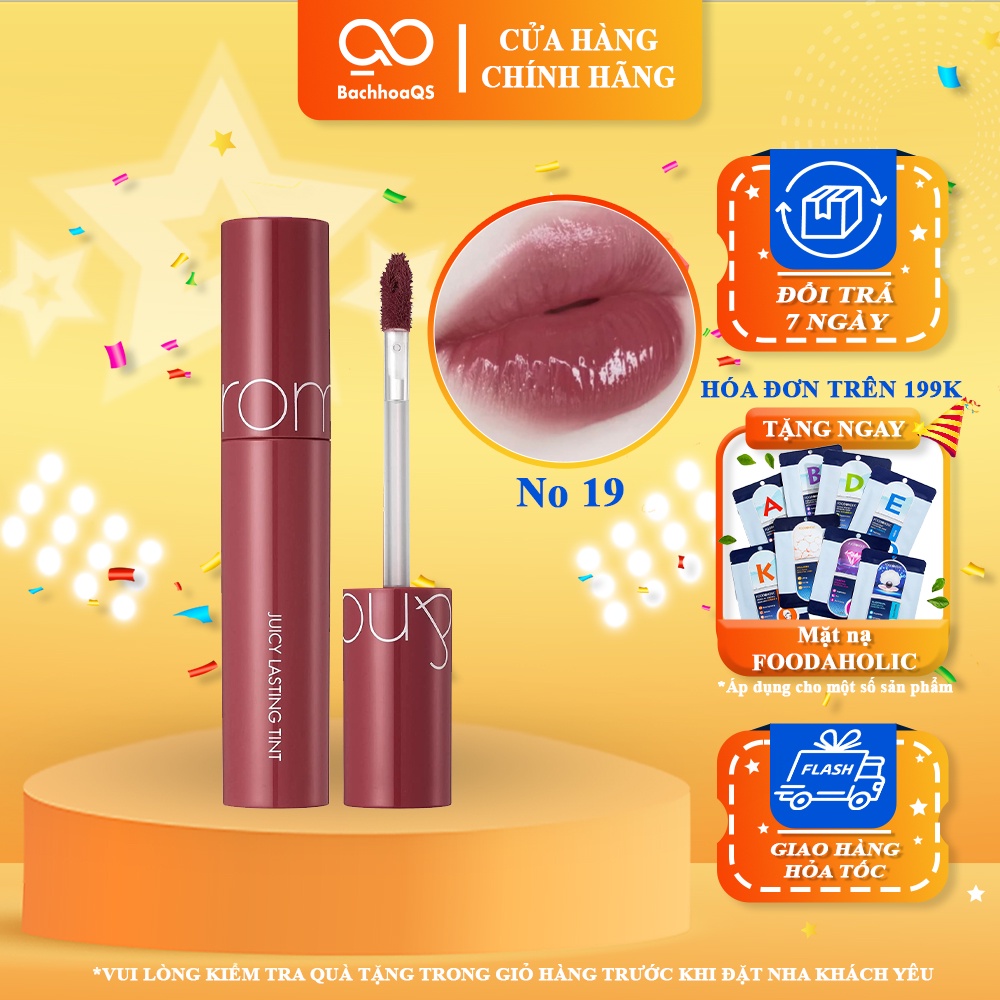 Son bóng siêu lì lâu trôi Romand Juicy Velvet Tint màu hồng đào đất 19 Almond Rose