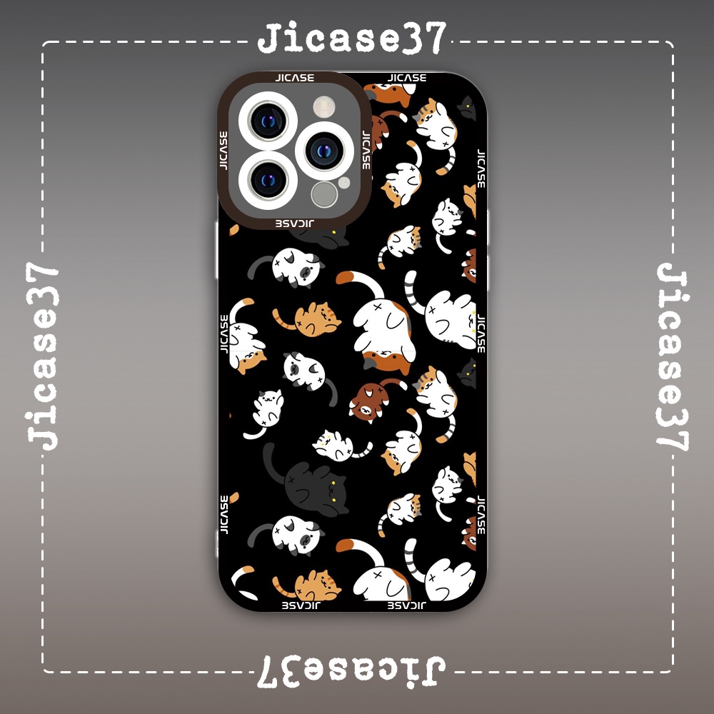 Ốp lưng iphone cạnh vuông Jicase Mèo Con Cute Type Of Cat Kitty 8plus/x/xs/11/12/pro/max/plus/promax