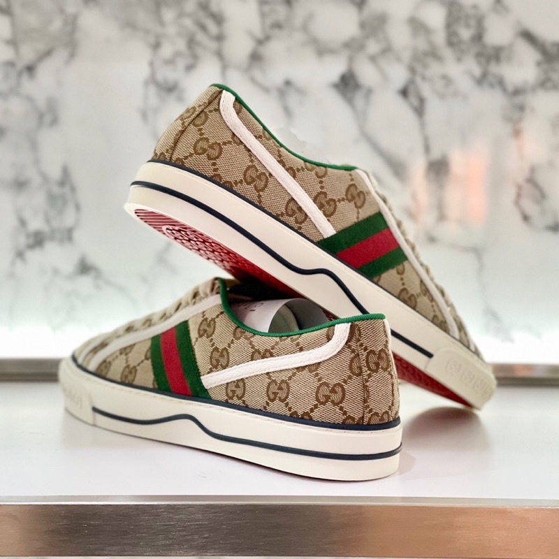 Giày Gucci 1977 Sneaker Nâu Canvas Lai Au SC