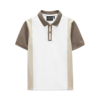 Áo Polo Taupe Placket Block 