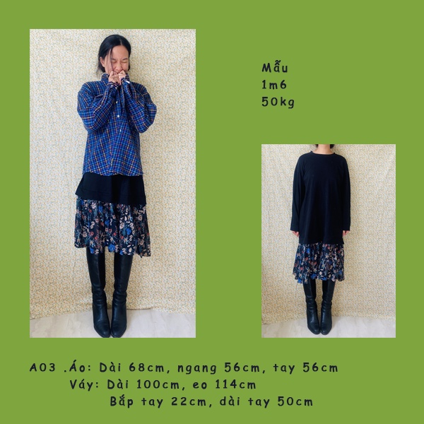 Set áo len cùng váy 2hand