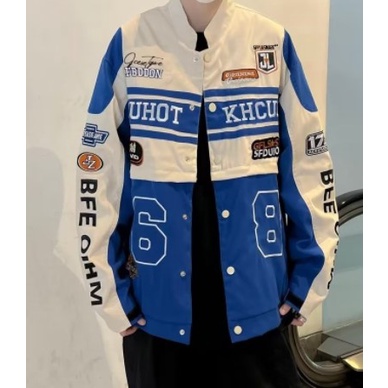 Áo Khoác Bóng Chày Dáng Rộng Phong Cách Hip Hop Cá Tính Cho Nam