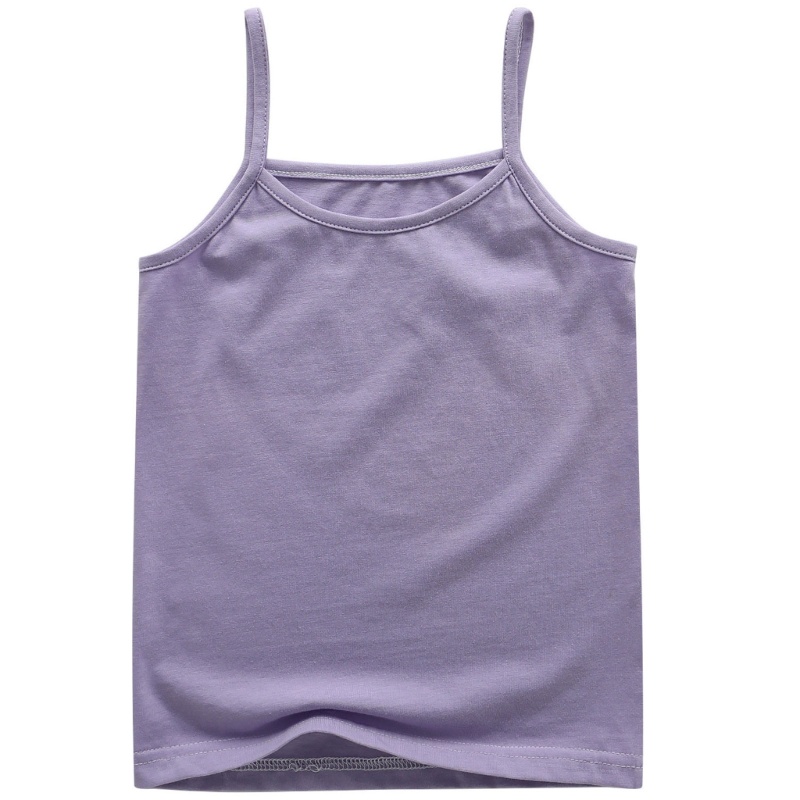 Áo Tank Top Hai Dây Bằng Vải Cotton Màu Sắc Trơn Thời Trang Mùa Hè Dành Cho Bé Gái
