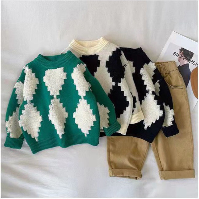 Áo Sweater Lót Nhung Dày Dặn Thời Trang Thu Đông Phong Cách Hàn Quốc Cho Bé