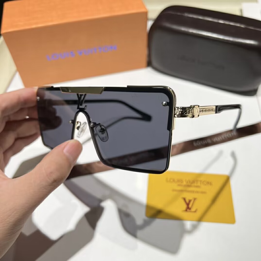 Kính Mát Gọng Vuông Chống Nước In Dấu Chân Mày Mẫu Mới 2023LV Dành Cho Nam Và Nữ