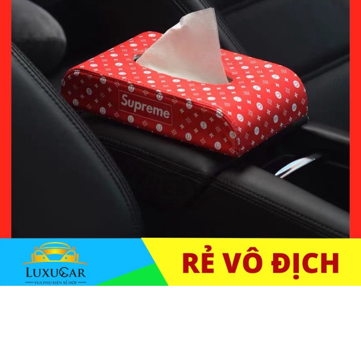 Hộp đựng khăn giấy trên ô tô, xe hơi chất liệu da cao cấp phong cách thời trang cá tính - Phù hợp với mọi loại xe