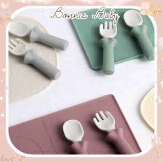 Set thìa dĩa ăn dặm silicon Bluemama Hàn Quốc