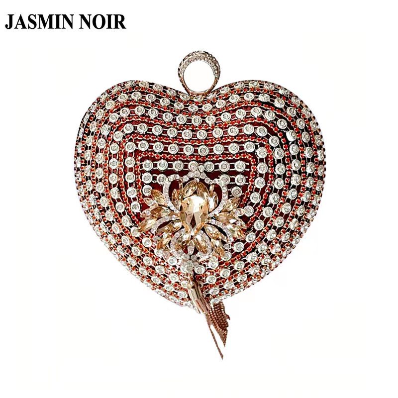 Túi Đeo JASMIN NOIR Chéo Đính Đá Hình Trái Tim Xinh Xắn Cho Nữ