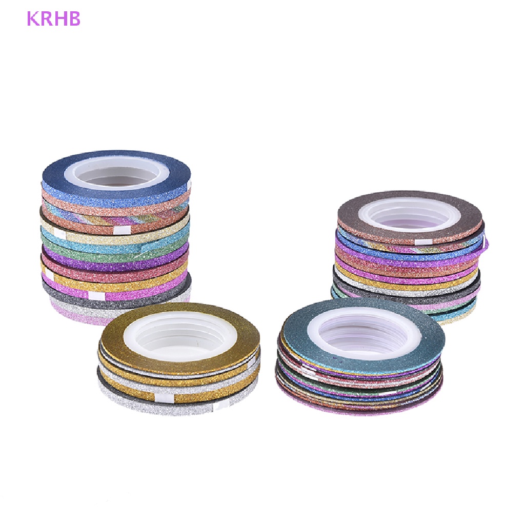 Set 14 Cuộn Băng Keo Dán Trang Trí Móng Tay 1 / 2 / 3mm Mới