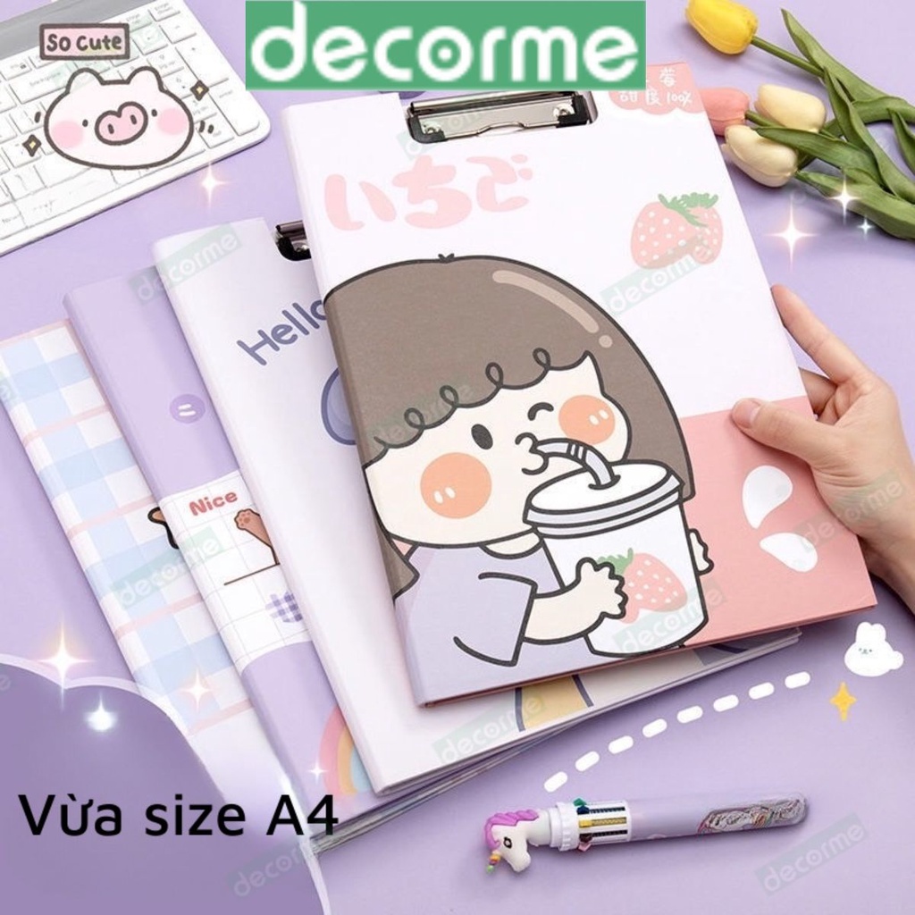 DecorMe File kẹp tài liệu A4, bìa trình ký đôi cao cấp dụng cụ văn phòng phẩm