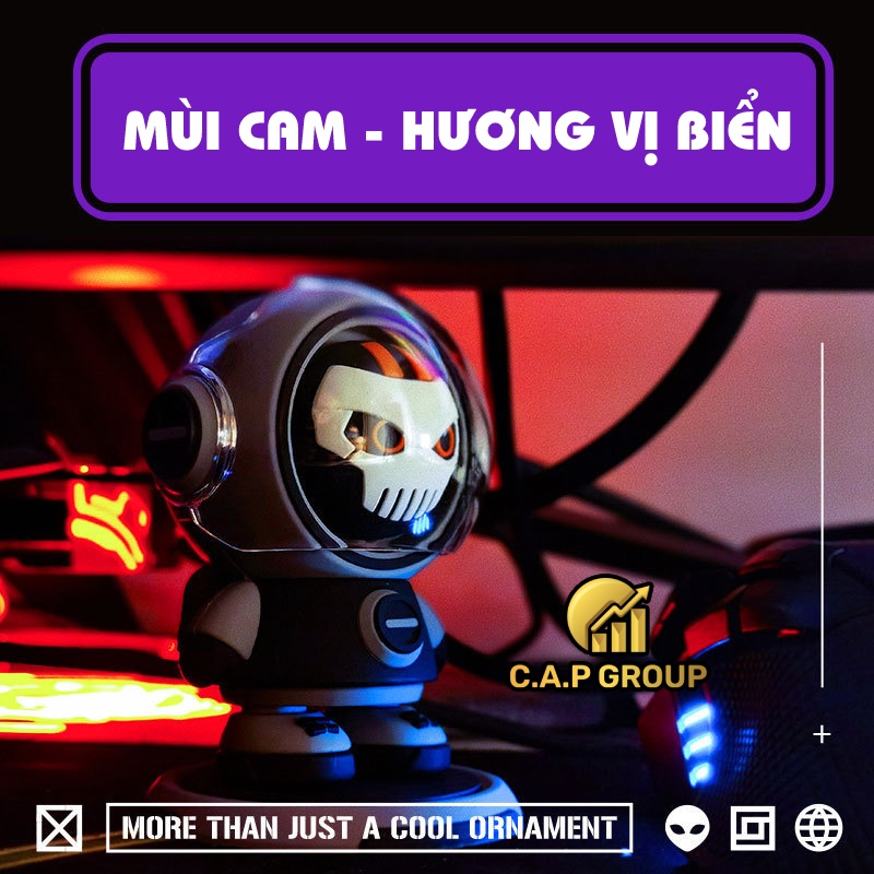 Nước hoa ô tô cao cấp dầu thơm để xe hơi mô hình Phi Hành Gia Đầu Lâu