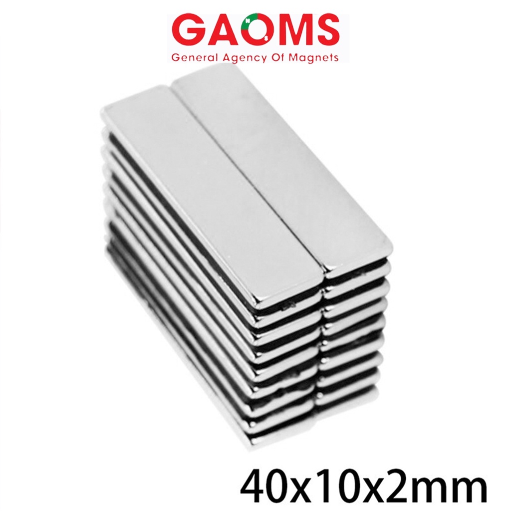 10 viên nam châm thanh chữ nhật 40x10x2mm GAOMS, lực hút siêu mạnh