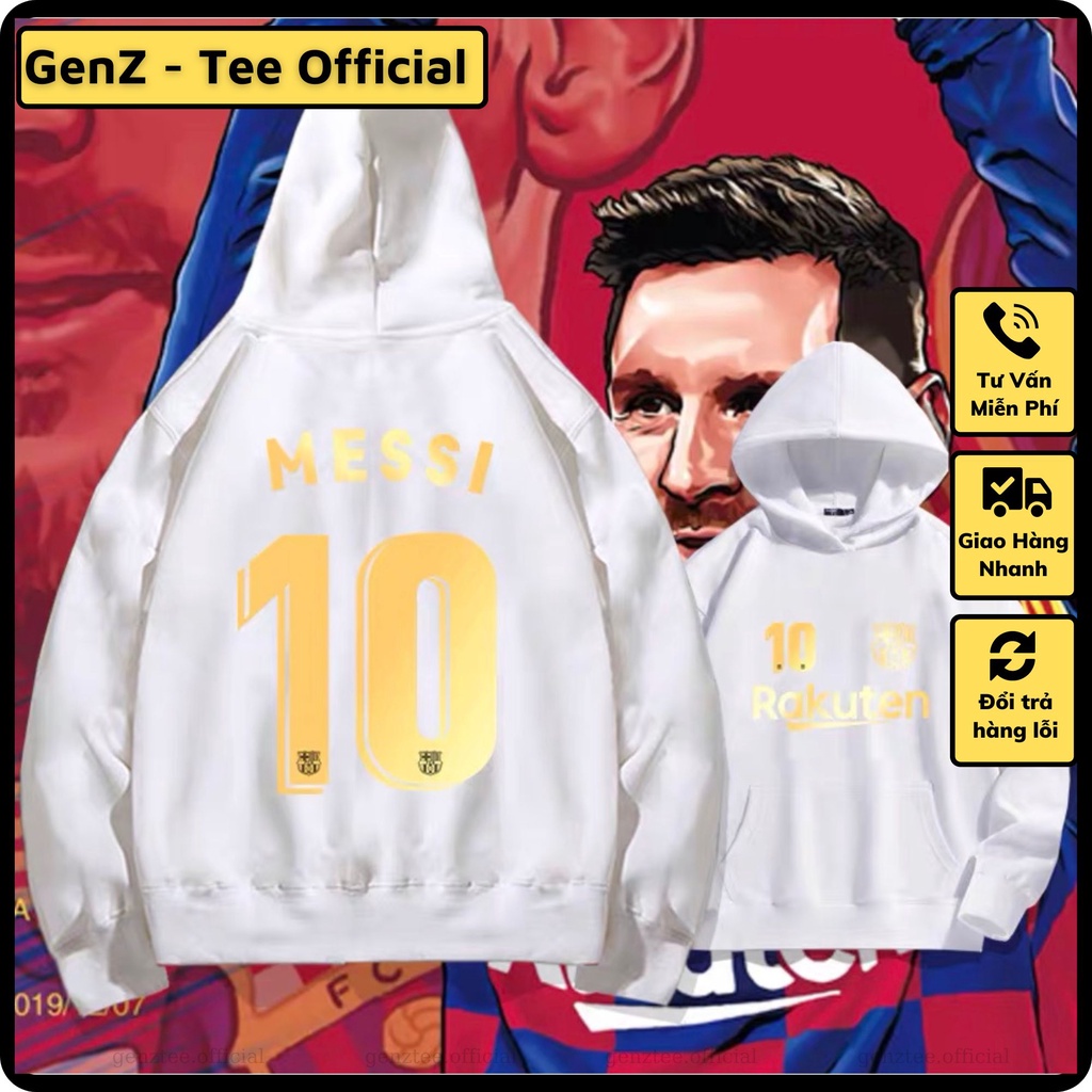Áo hoodie nỉ Leo Messi M10, áo nỉ dày dặn phong cách trẻ trung năng động form rộng nam nữ đủ size