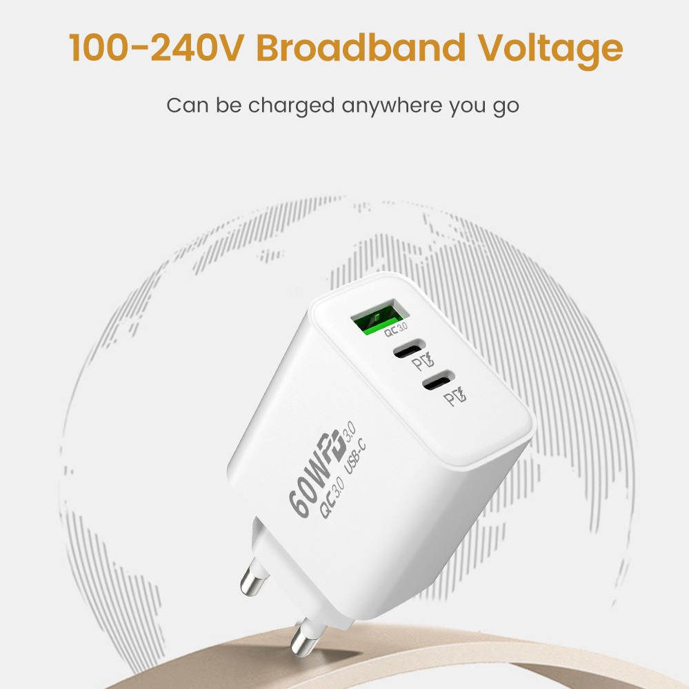 Bộ SạC Nhanh 60W PD USB Chuyên DụNg Cho Xiaomi Poco QC 3.0