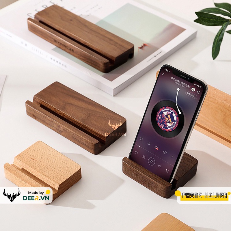 DEER - Giá Đỡ Điện Thoại Máy Tính Bảng Bằng Gỗ - Deer Phone Holder