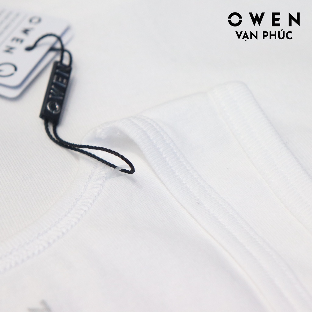 Áo Ba Lỗ Nam Owen TTMV220564 Và LAW232583 Với Chất Vải 100% Cotton Co Giãn ,Màu Trắng Trơn Tối Giản Form Dáng Slim Fit