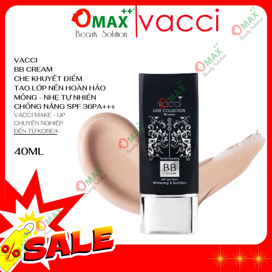 BB VACCI - KEM PHẤN TRANG ĐIỂM CAO CẤP DƯỠNG TRẮNG DA THẾ HỆ MỚI DẠNG TUÝP SPF36+PA++