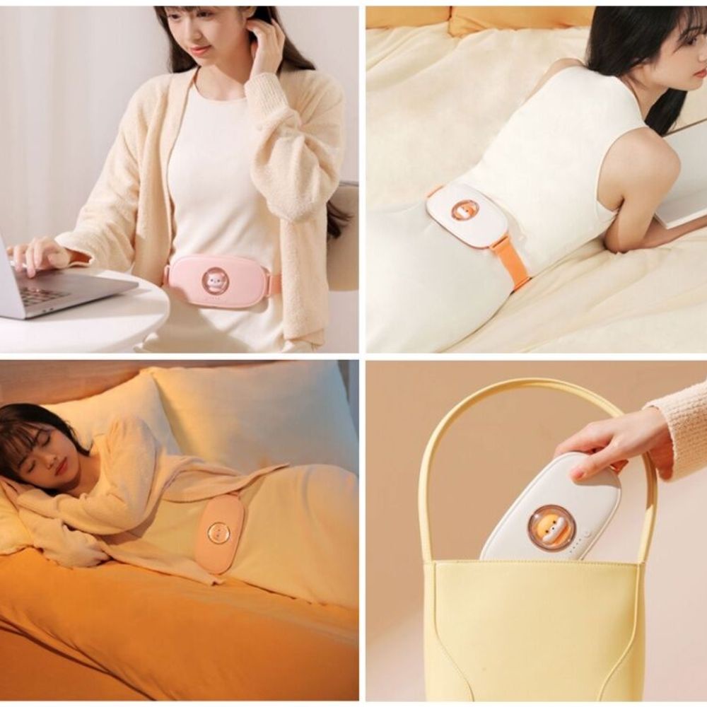 Đai Massage chườm nóng bụng kinh M28 Kèm Hộp Quà tặng mẹ người yêu - máy 4 Chế Độ mát xa giảm đau làm ấm cao cấp