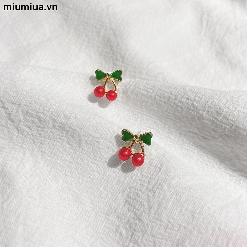 miumiuaBông Tai Hình Quả cherry Nhỏ Nhắn Dễ Thương Dành Cho Nữ