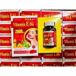 Vitamin E Đỏ 2000 IU giúp da căng bóng, sáng mịn, trẻ hóa, giúp đậu thai nhanh, hộp 30 viên(sỷ, hóa đơn đầy đủ)