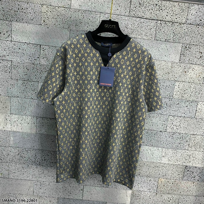 Áo Phông Nam Hoạ Tiết LV Đơn giản - Áo Thun Nam LV Dày Dặn Siêu Đẹp