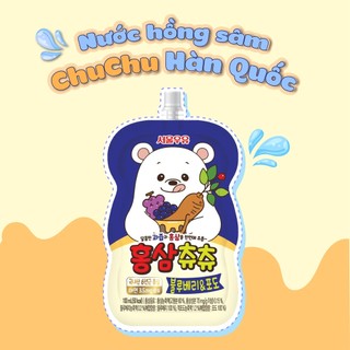 Gói lẻ nước hồng sâm chuchu vị việt quất, nước hồng sâm hàn quốc dạng gói, nước hồng sâm cho bé