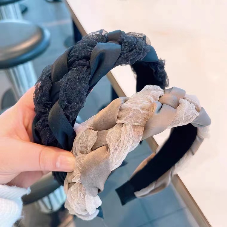 Bờm Tóc Băng Đô Cài Tóc Bằng Da Phong Cách Hàn Quốc Cho Nữ