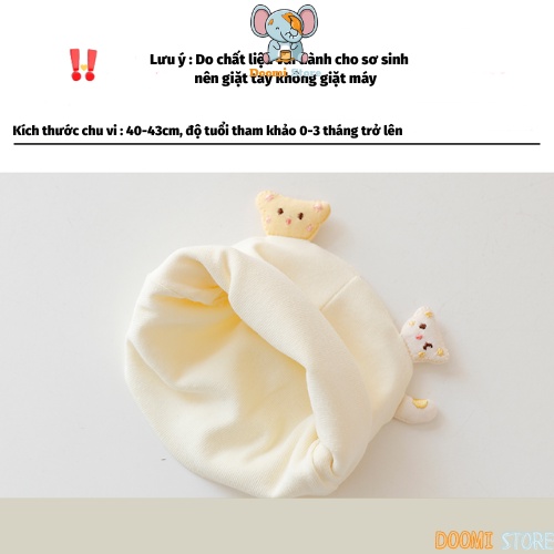 Mũ Sơ Sinh Cao Cấp Siêu Mềm, Mịn Cho Bé Họa Tiết Mèo Con Cực Xinh Cho Bé 0-3 Tháng Doomi Store - SP363