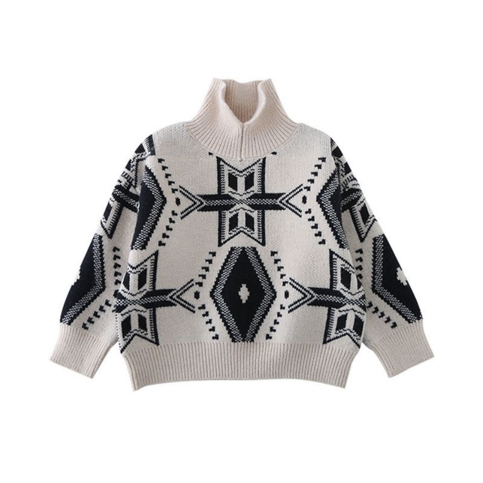 Áo Sweater Dệt Kim Cổ Bẻ Thời Trang Ấm Áp Cho Bé Trai