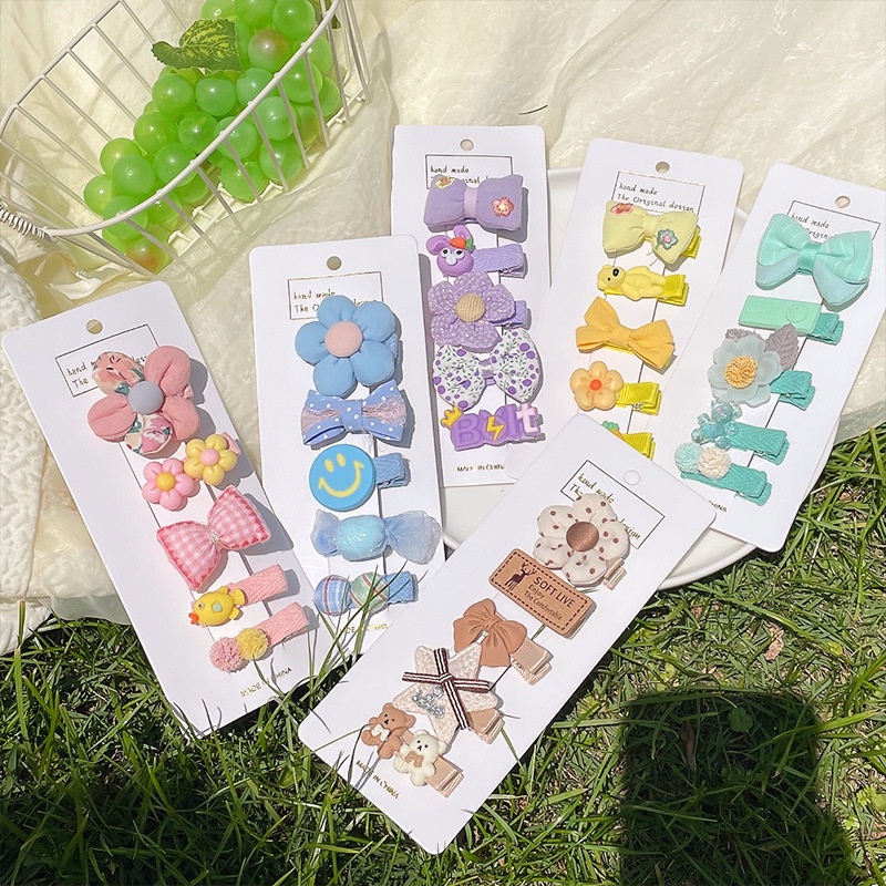 Kẹp Tóc Hình Nơ Màu Kẹo Ngọt Dễ Thương Cho Bé Gái