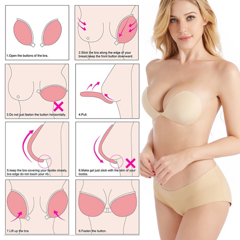 Áo Ngực Dán Silicone Không Dây Nâng Ngực Tàng Hình Cho Nữ