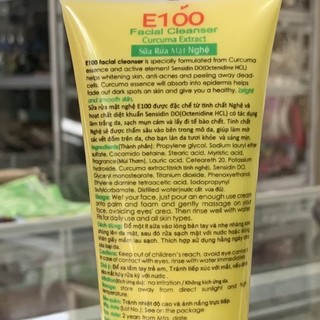 Sữa rửa mặt E100 Nghệ không hạt 100g