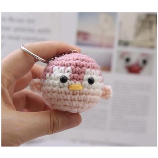 Móc khoá chim cánh cụt móc len