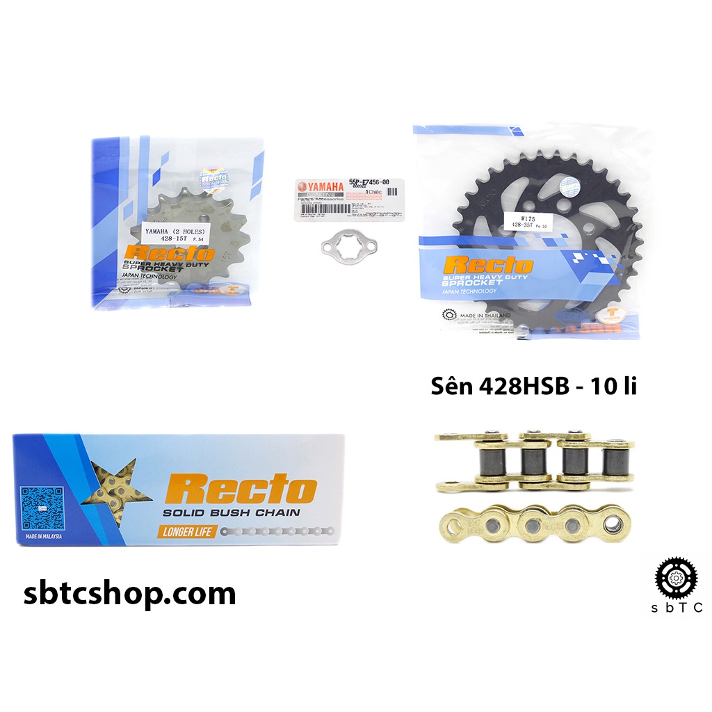 NSD Nhông sên dĩa Recto 10 li Kawasaki W175 chính hãng Thái Lan