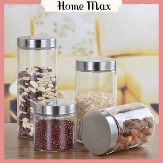 Lọ thủy tinh nắp thiếc,hũ thủy tinh đựng gia vị ,đựng đường,đựng hạt,đồ khô an toàn, sạch sẽ Deli