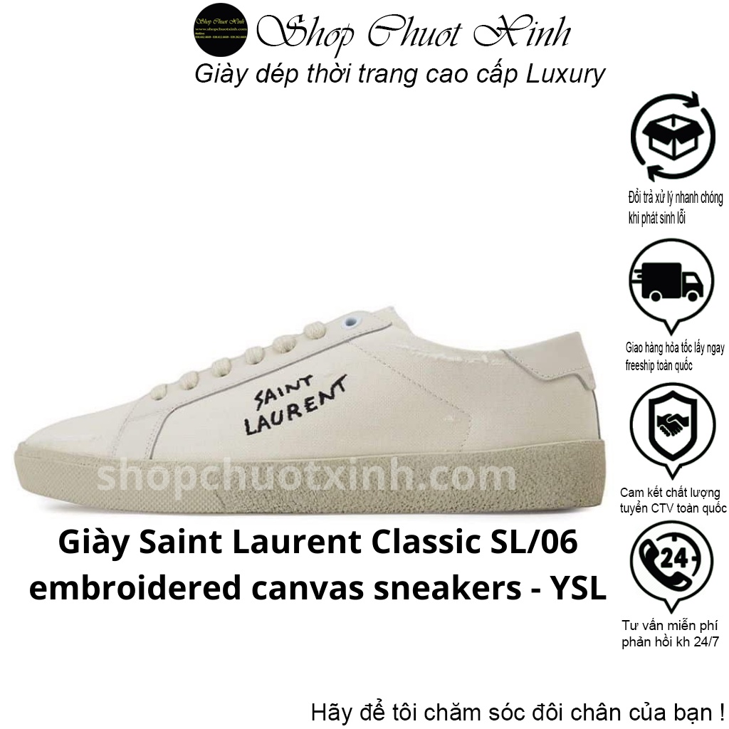 Giày Saint Laurent Paris Bản SC Sneaker Nam Nữ full Size, Tặng Kèm Phụ Kiện Có BOX Bảo Vệ