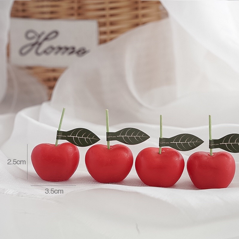Nến thơm Cherry làm quà tặng, lưu niệm, trang trí bánh, decor nhà cửa