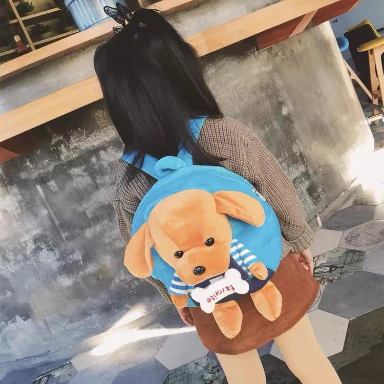 Balo cho bé mầm non con vật ngộ nghĩnh bé trai bé gái ba lô trẻ em đi học mẫu giáo hoạt hình thú bông dễ thương hình cún