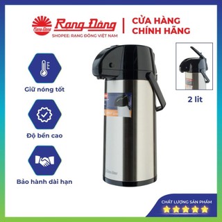 Phích nước Rạng Đông 2 lit cần bơm cao cấp, chất liệu inox, Bình thuỷ giữ nhiệt cafe, pha trà  Model 2045ST1.E