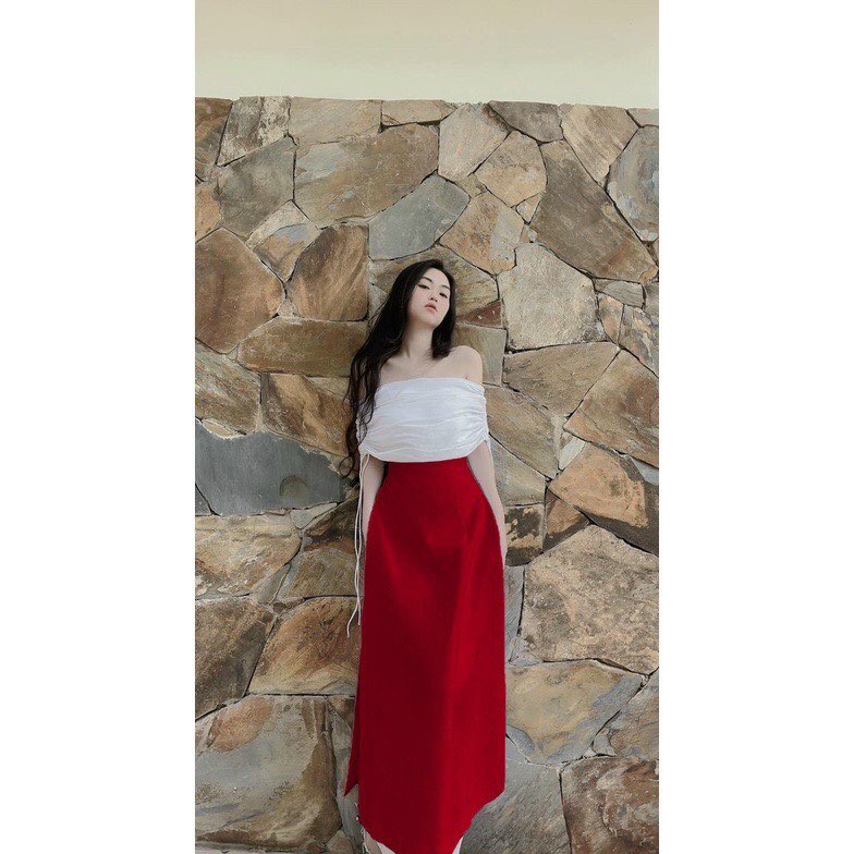 SET ÁO DÀI CÁCH ĐIỆU 2 DÂY NƠ NGỰC TRỄ VAI KÈM QUẦN SUÔNG_MTs