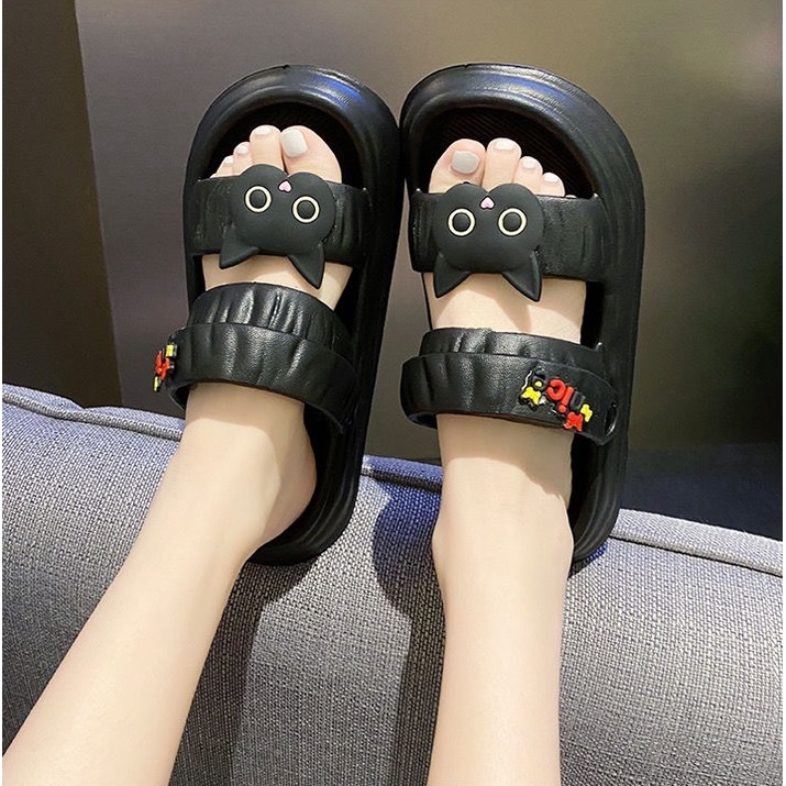Dép Sandal bánh mỳ hình mèo dễ thương, quai nhún siêu đẹp