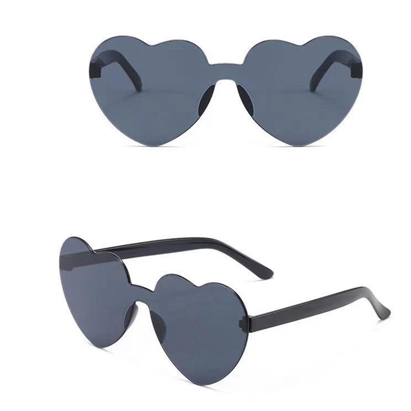 Ygt Kính Mát Hình Trái Tim Không Gọng Màu Đỏ Hồng Vàng Trong Suốt Cho Nữ
